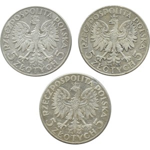 II RP, Tête de femme, lot 5 or 1933-1934, Varsovie