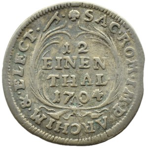 Augustus II the Strong, 1/12 of a thaler (two-grosz) 1704 ILH, Dresden TRANSLATION OF THE DATE
