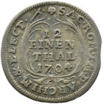 Augustus II the Strong, 1/12 of a thaler (two-grosz) 1704 ILH, Dresden TRANSLATION OF THE DATE