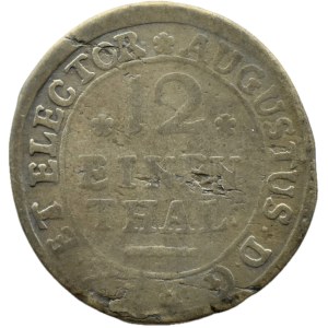 August II Silný, 1/12 AR toliara (dva groše) 1708 EPH, Lipsko Zriedkavé