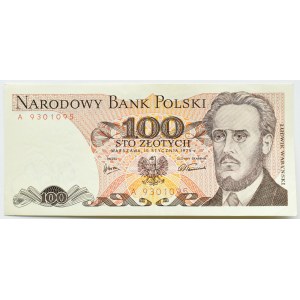 People's Republic of Poland, L. Waryński, 100 zlotych 1975, series A9...., REALLY RARE
