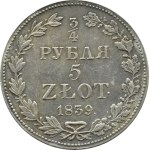 Nicholas I, 3/4 ruble/5 zlotys 1839 MW, Warsaw VERY nice