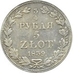 Nicholas I, 3/4 ruble/5 zlotys 1839 MW, Warsaw VERY nice