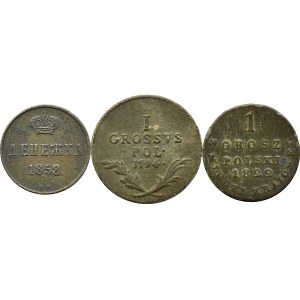 Partition Poland, flight of three copper coins, Vienna/Warsaw