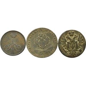 Partition Poland, flight of three copper coins, Vienna/Warsaw