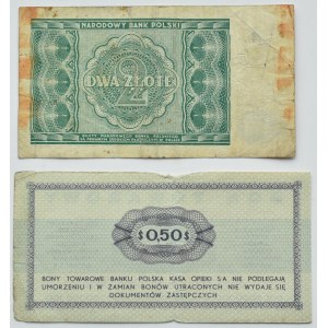 RP, 2 zloty 1946, PeWeX 50 centesimi 1969, serie GC
