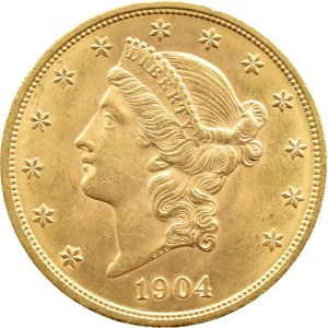 USA, Liberty Head, $20 1904, Philadelphia, BEAUTIFUL!