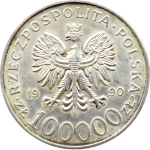 III RP, Solidarity (A), 100000 zloty 1990, type A, Warsaw