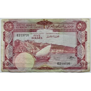 Yemen, South Arabia, BD 5 dinars (1965)