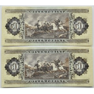 Ungarn, Los 50 Forint 1986, zwei Nummern fortlaufend