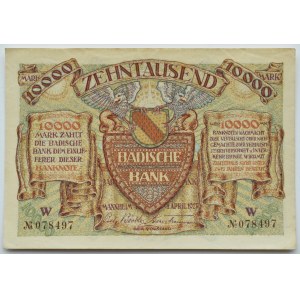 Niemcy, Republika Weimarska, Badenia, 10000 marek 1923, seria W
