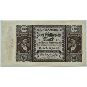 Germany, Weimar Republic, 2 million marks 1923