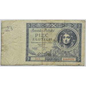 II RP, 5 zlotych 1930, Warsaw, E series