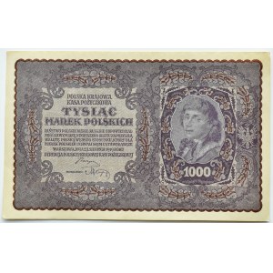 II RP, 1000 marek 1919, I serja BM - typ 7, Warszawa PIĘKNE!