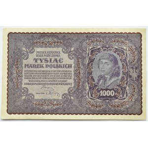 II RP, 1000 mariek 1919, 1. séria BM - typ 7, Varšava KRÁSNA!