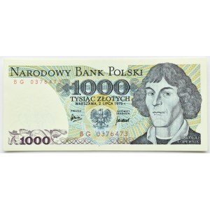 PRL, M. Kopernik, 1000 złotych 1975, seria BG, UNC BARDZO RZADKIE