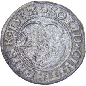 Zikmund I. Starý, městský šilink 1532, Elbląg VELMI DOBRÝ