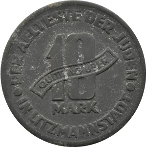 Ghetto Lodz, 10 marks 1943, magnesium, variety 1/1, RARE