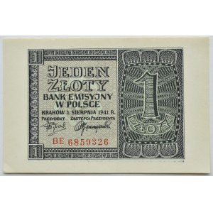 Generalna Gubernia, 1 złoty 1941, seria BE, Kraków