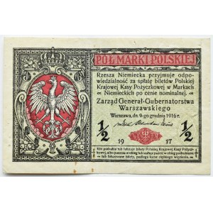Generalne Gubernatorstwo, 1/2 marki 1916 Generał, seria B