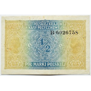 Generalne Gubernatorstwo, 1/2 marki 1916 Generał, seria B