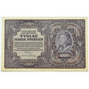 II RP, 1000 marek 1919, II serja Y - typ 7 PIĘKNE!