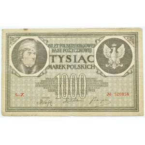 Seconda Repubblica Polacca, 1000 marchi del 1919, serie X