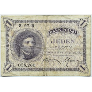 II RP, T. Kościuszko, 1 złoty 1919 S.97 B, Londyn
