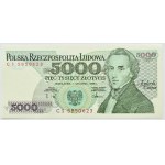 People's Republic of Poland, F. Chopin, 5,000 zlotys, 1988, CS series, Warsaw, UNC