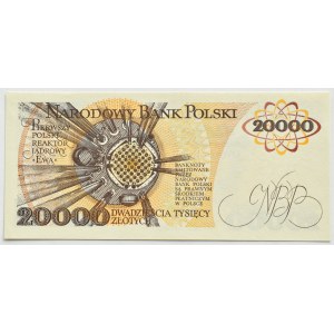 People's Republic of Poland, M. Skłodowska-Curie, 20,000 zlotys, 1989, T series, UNC