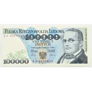 People's Republic of Poland, St. Moniuszko, 100,000 zlotys, 1990, BA series, UNC
