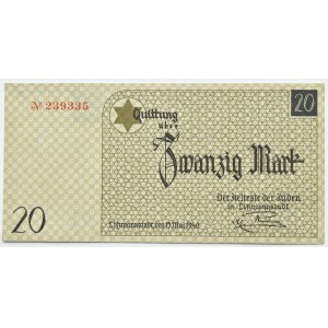 Łódź Ghetto, 20 marks, 1940, no watermark