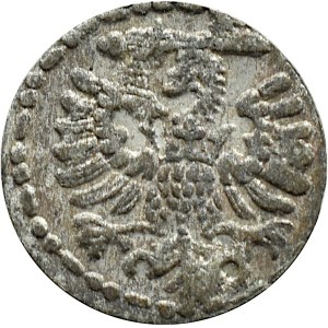Sigismond III Vasa, denar de 1596, Gdańsk, GRANDS CHIFFRES