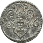 Sigismond III Vasa, denar de 1596, Gdańsk, GRANDS CHIFFRES