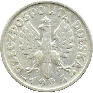 Second Polish Republic, Ears of Wheat, 1 zloty, 1924, Paris
