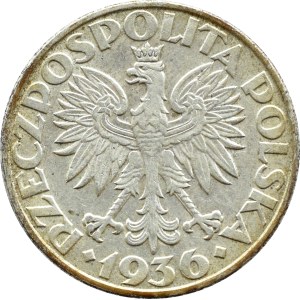 Druhá polská republika, plachetnice, 2 złoty 1936, Varšava