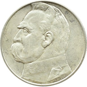 Second Polish Republic, Józef Piłsudski, 10 zlotych, 1937, Warsaw—NICE