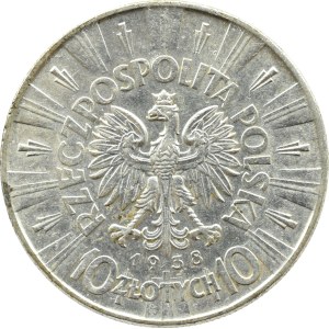II RP, Józef Piłsudski, 10 złotych 1938, Warszawa, RZADKIE
