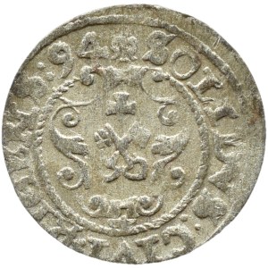 Zygmunt III Waza, szeląg 1594, Ryga ŁADNY