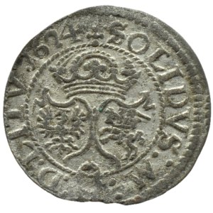 Sigismund III Vasa, 24/1624 szeląg, Wadwicz, Vilnius, DOUBLE DATE
