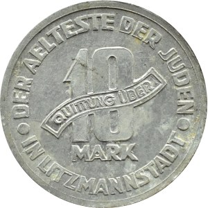 Getto Łódź, 10 marek 1943, aluminium, odm. 10/5