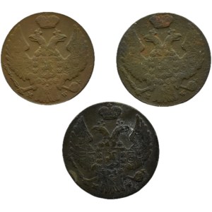 Mikołaj I, lot 1 grosz 1839 MW, Warszawa, TRZY ODMIANY