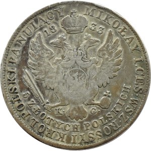 Mikołaj I, 5 złotych 1833 KG, Warszawa