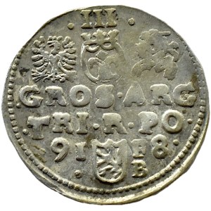 Sigismund III Vasa, trojak, 1598, Bydgoszcz—DATE (WIDE)