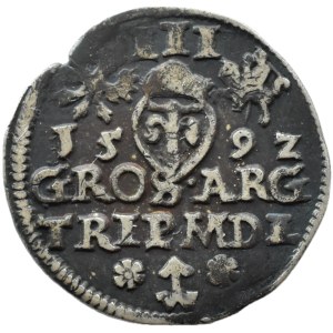 Sigismund III Vasa, 1592 SIG trojak, Vilnius, CHALECKI