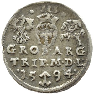 Sigismund III Vasa, 1594 trojak, Vilnius, CHALECKI