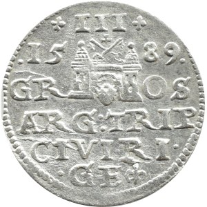 Zygmunt III Waza, trojak 1589, Ryga RZADSZY