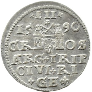 Sigismund III Vasa, 1590 LI trojak, Riga, SMALL HEAD