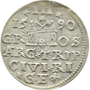 Sigismund III Vasa, 1590 LI trojak, Riga, DOTS