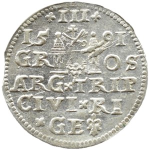 Sigismund III Vasa, 1591 trojak, Riga